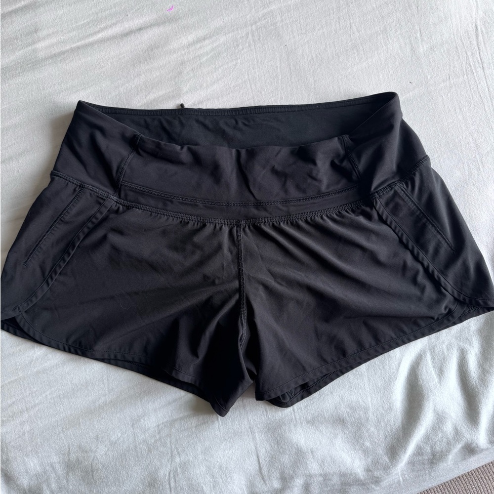 Lululemon Women's Black Athletic Shorts size 8 with underwear